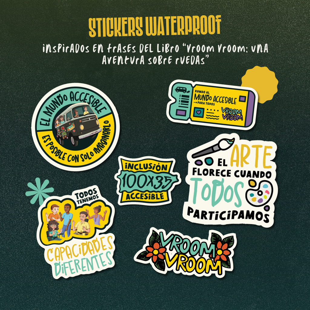Pack de 6 Stickers — Colección Vroom Vroom